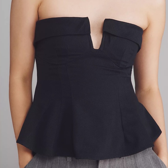Anthropologie Maeve Strapless Plunge Top - Picture 2 of 4